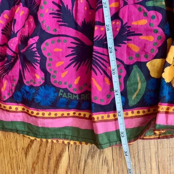 Stunning vibrant Anthropologie x Farm Rio Dress V-Neck Puff Sleeve - Picture 8 of 11